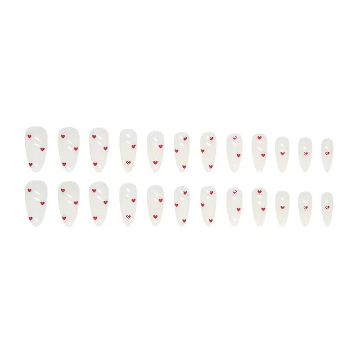 Nail set with playful heart design and elegant finish Bowlift