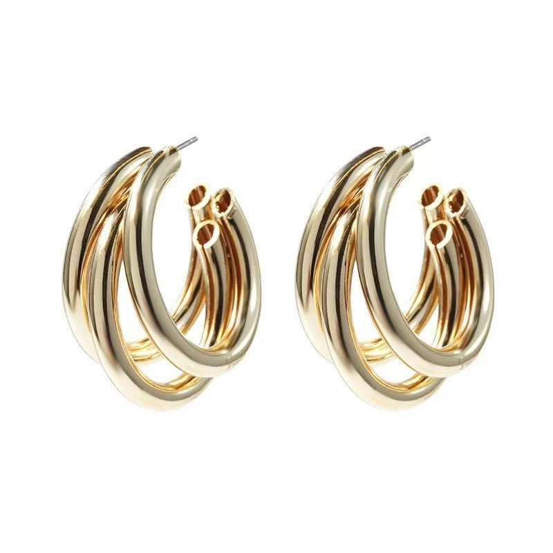 Fashionable Hoop Earrings Made of High-Quality, Polished Metal Bowlift