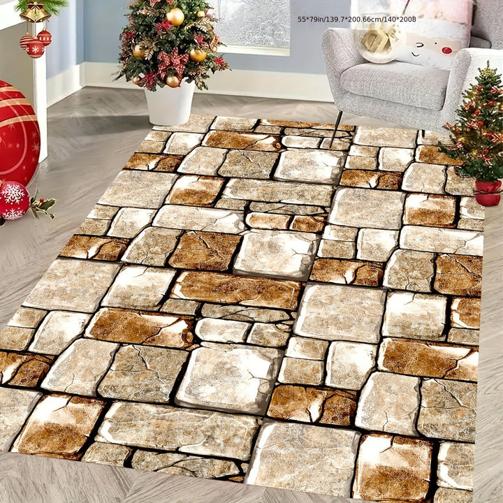 Decorative Stone Pattern Area Rug