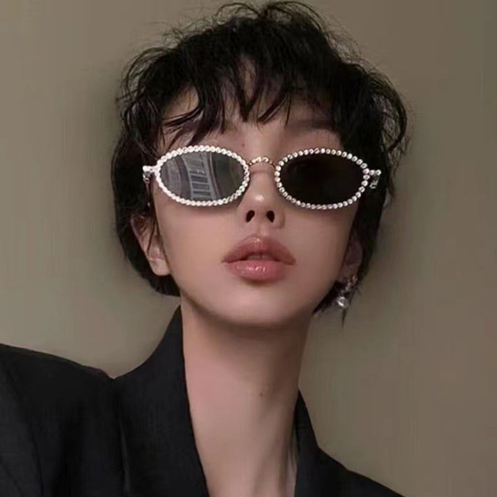 Ladies Designer Eyewear Frame with Extravagant Pearl Frame Bowlift