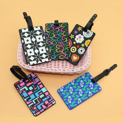 Unisex Luggage Tag with Modern Geometric Design Bowlift