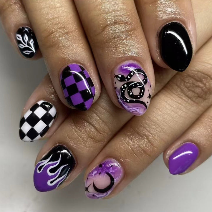 Artistic Checkerboard Nail Art Bowlift