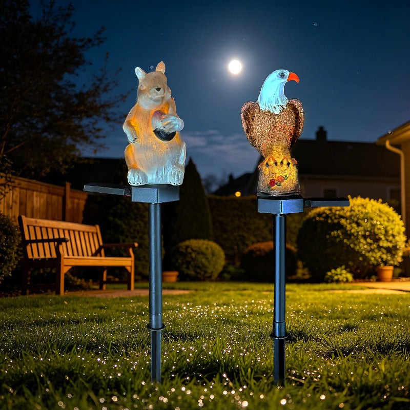 Welcoming Birdhouse Solar Pathway Stake Light With Dusk-To-Dawn Sensor Bowlift