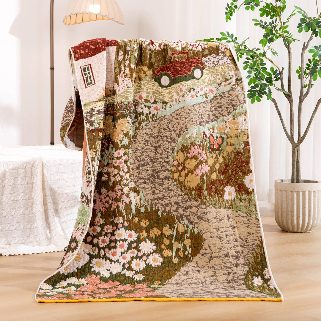 Women's throw blanket with enchanting landscape motif Bowlift