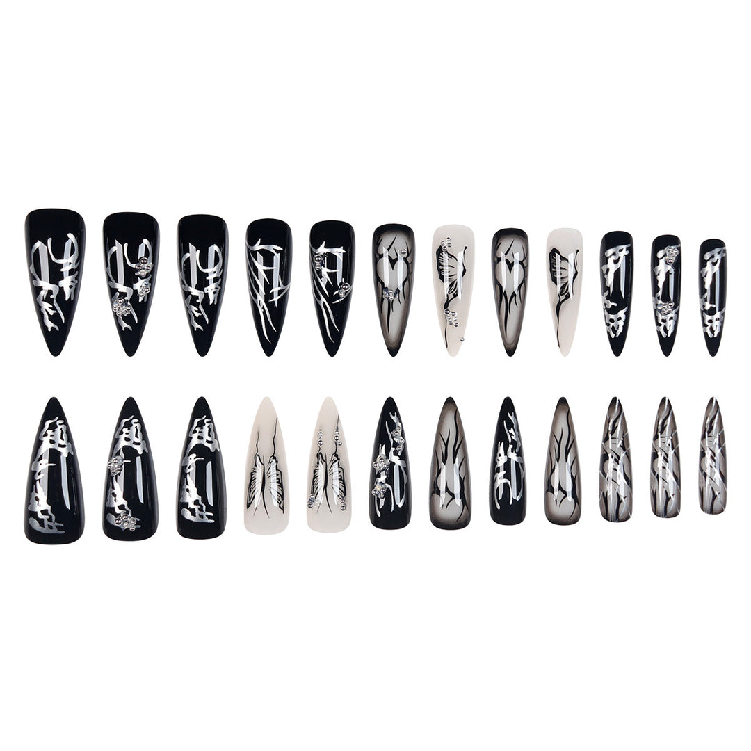 Gothic-Inspired Stiletto Press-On Nails Bowlift