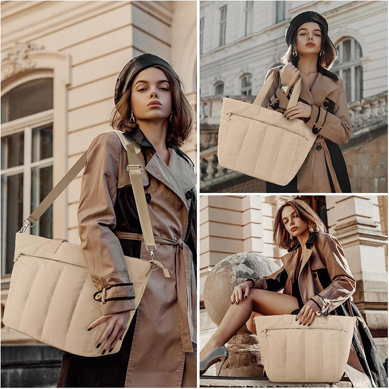 Practical and stylish tote bag with detachable cosmetics pouch Bowlift