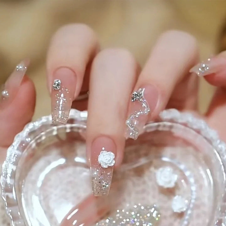 Artificial Art Fingernails with Pearl Design Bowlift