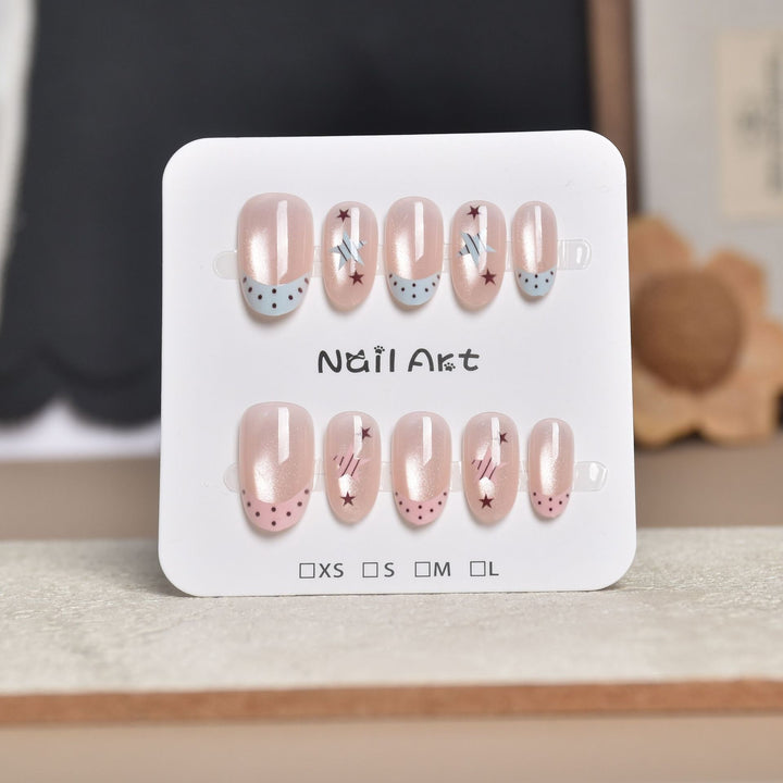 Decorative Press-On Nail Extensions with Floral Accents Bowlift