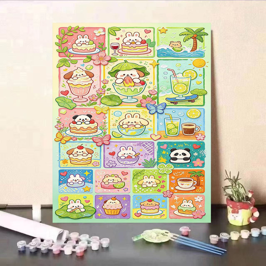 Colorful Animal-Themed DIY Paint by Numbers Kit Bowlift