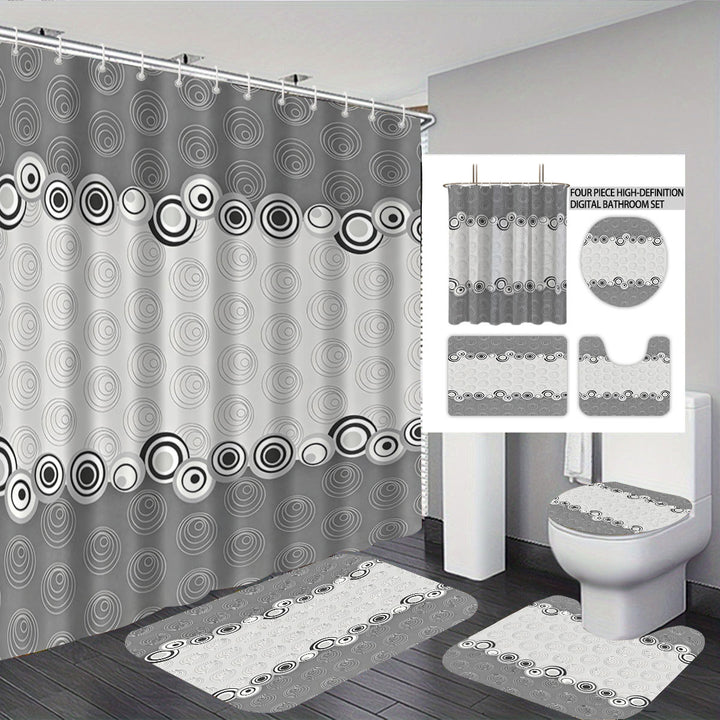 Abstract Design Four-Piece Digital Bathroom Set Bowlift