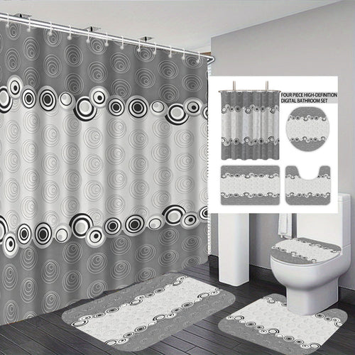 Abstract Design Four-Piece Digital Bathroom Set Bowlift