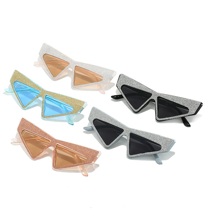 Women's futuristic sunglasses with glittering frame Bowlift