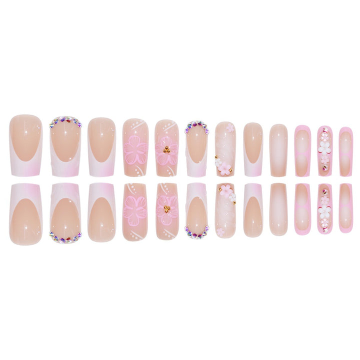 Artistic 3D Floral Press-On Nail Extenders Bowlift