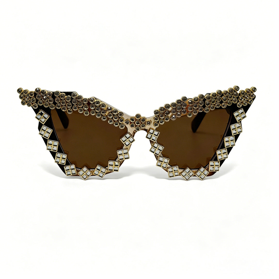 Women's Designer Sunglasses with Glamorous Crystal-Embellished Frame Bowlift