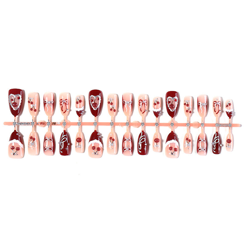 Festive Decorative Press-On Nail Set Bowlift