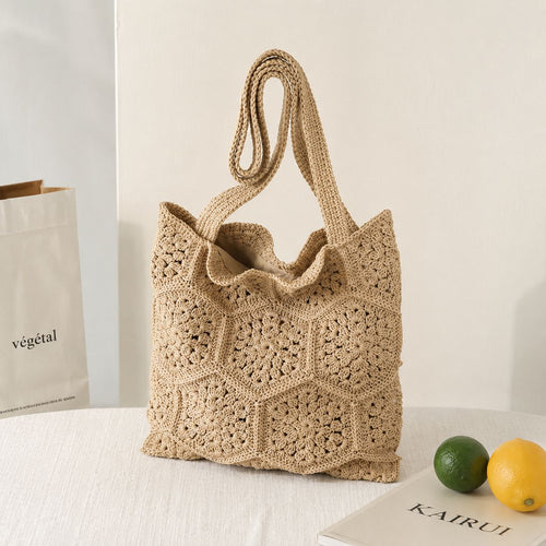 Handwoven shopping bag with unique hexagon pattern Bowlift