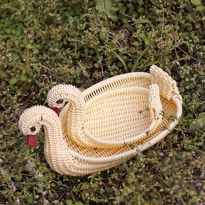 Decorative Woven Duck-Shaped Storage Basket Bowlift