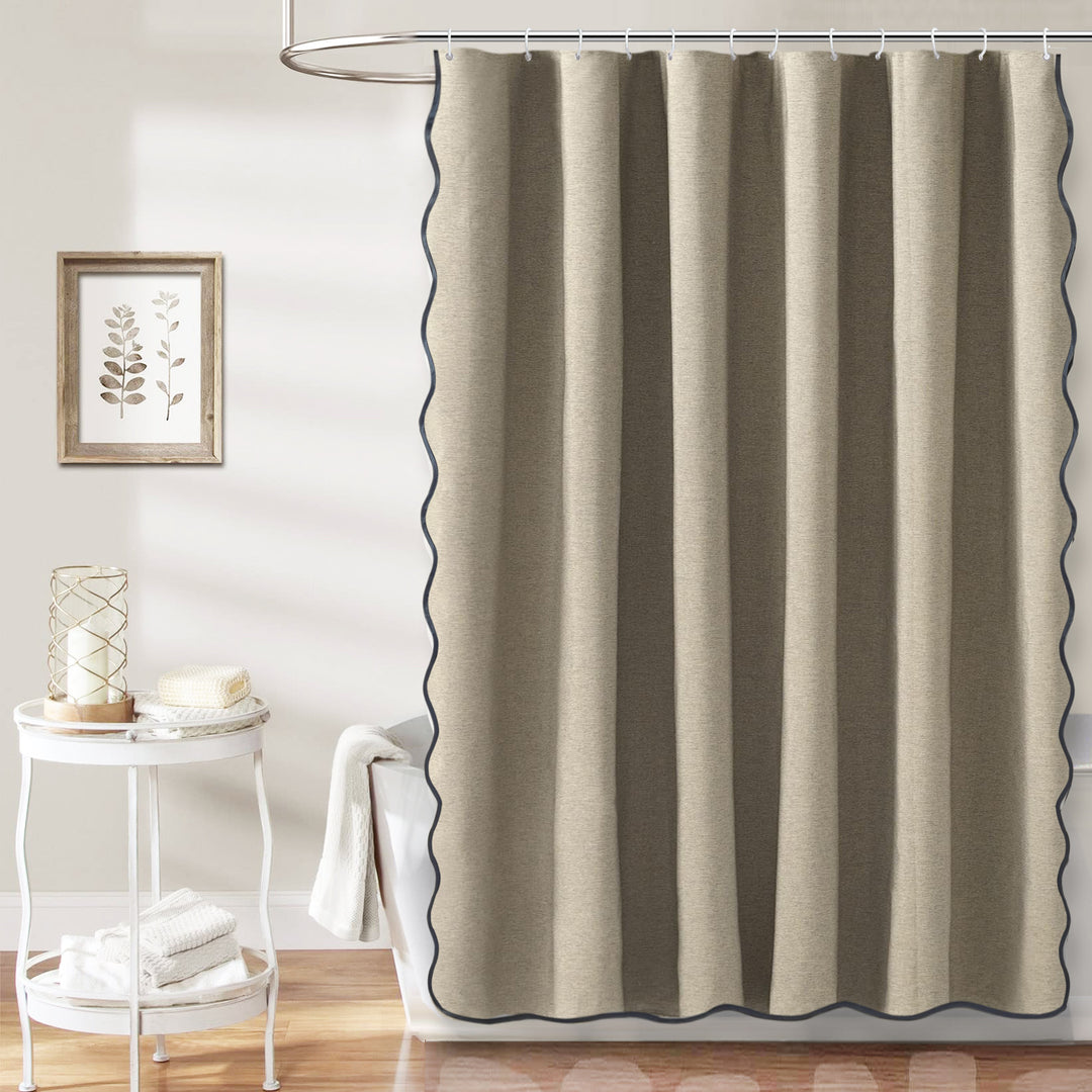 Elegant Scalloped Shower Curtain Bowlift