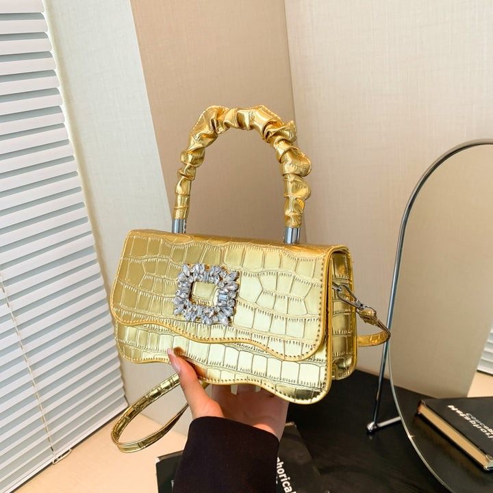 Glamorous Crocodile Texture Evening Handbag Bowlift