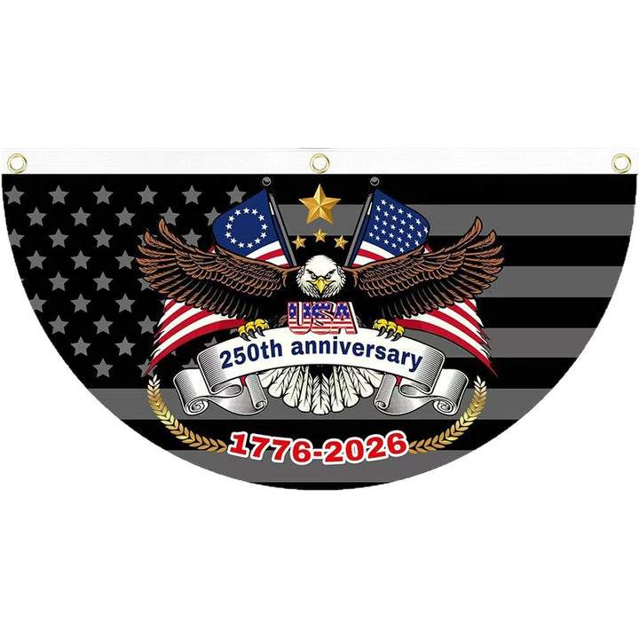 Unisex half-circle banner made of weatherproof polyester with metal eyelets and reinforced seams Bowlift