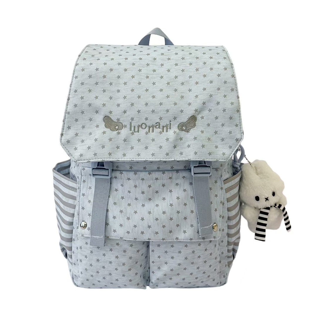 Star-Patterned Multi-Pocket Backpack Bowlift