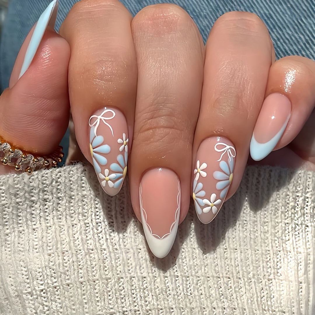 Elegant Floral Nail Art Enhancements Bowlift