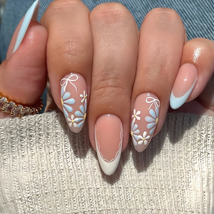Elegant Floral Nail Art Enhancements Bowlift