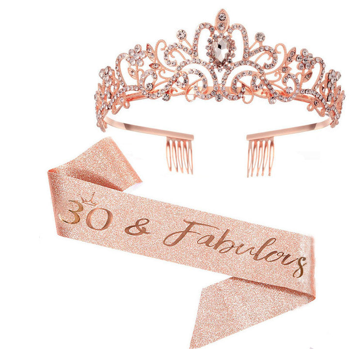 Women's Sparkling Crown with Radiant Rhinestone Embellishment Bowlift