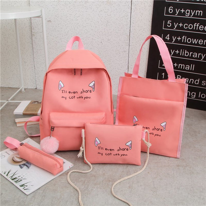 Cute Character Multi-Piece Backpack Set Bowlift