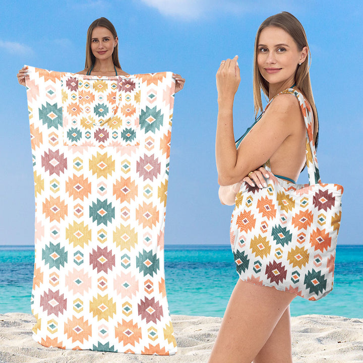 Beach towel with elegant floral patterns Bowlift
