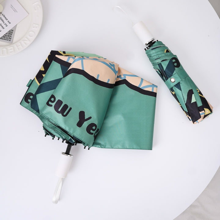 Ladies creative folding umbrella with graphic design Bowlift