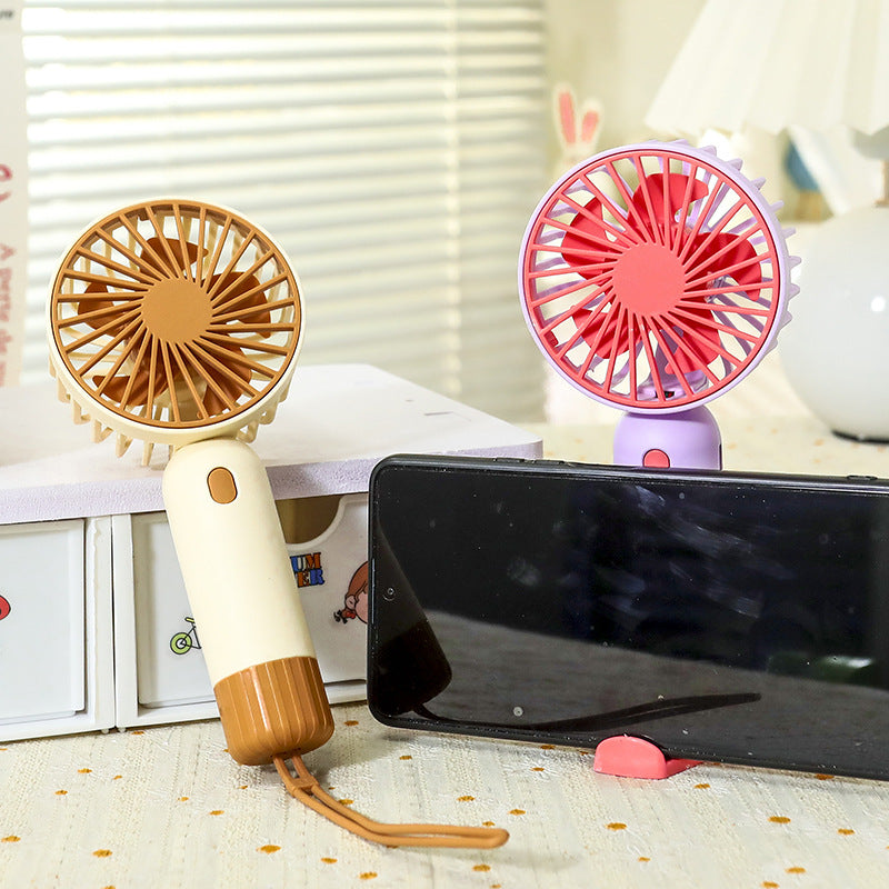 Women's Portable Mini Fan with Ergonomic Grip and USB Charging Function Bowlift