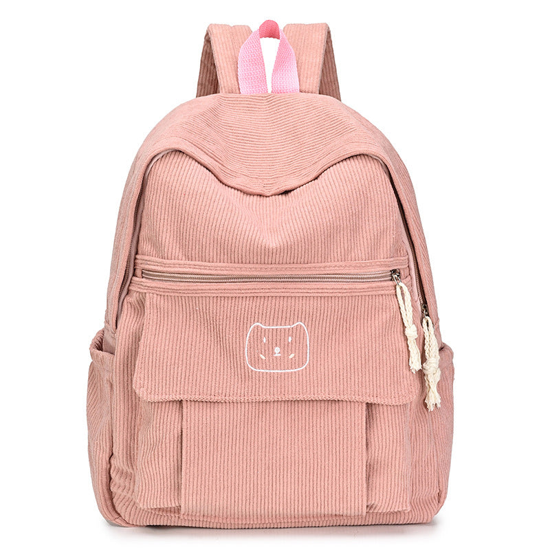 Plush Corduroy Motivational Backpack