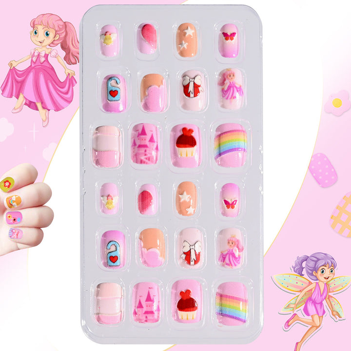 Children's Themed Decorative Press-On Nail Set Bowlift