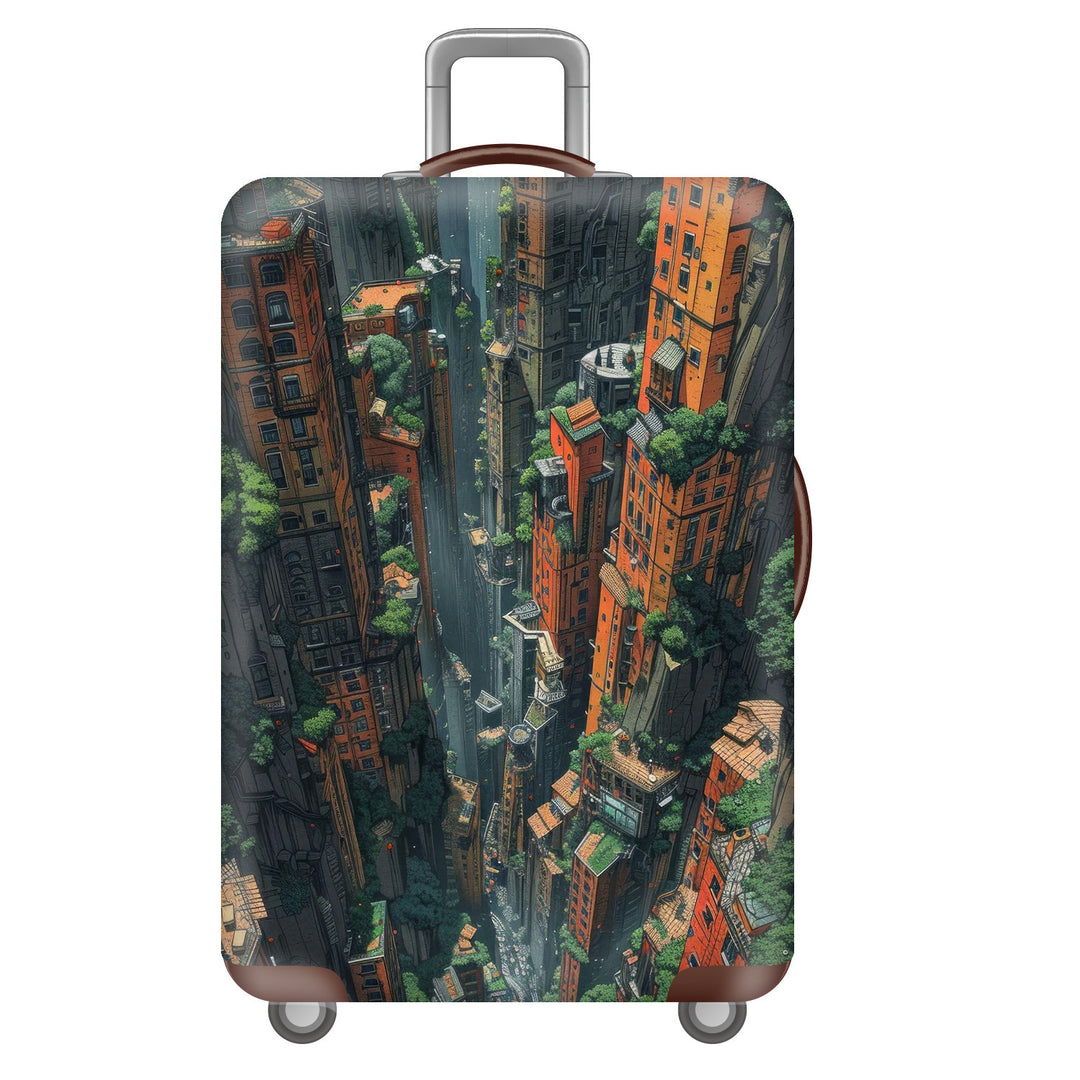 Unisex Hard-shell Suitcase with Impressive Futuristic City Design Bowlift