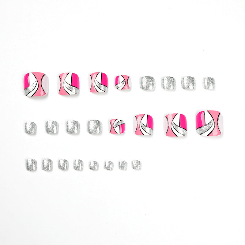 Artful toenail art with colorful geometric designs Bowlift