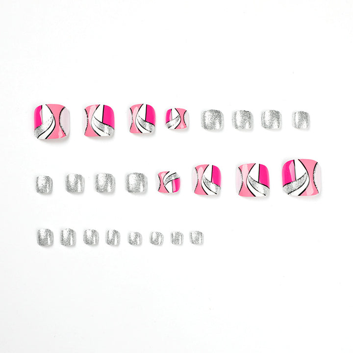 Artful toenail art with colorful geometric designs Bowlift