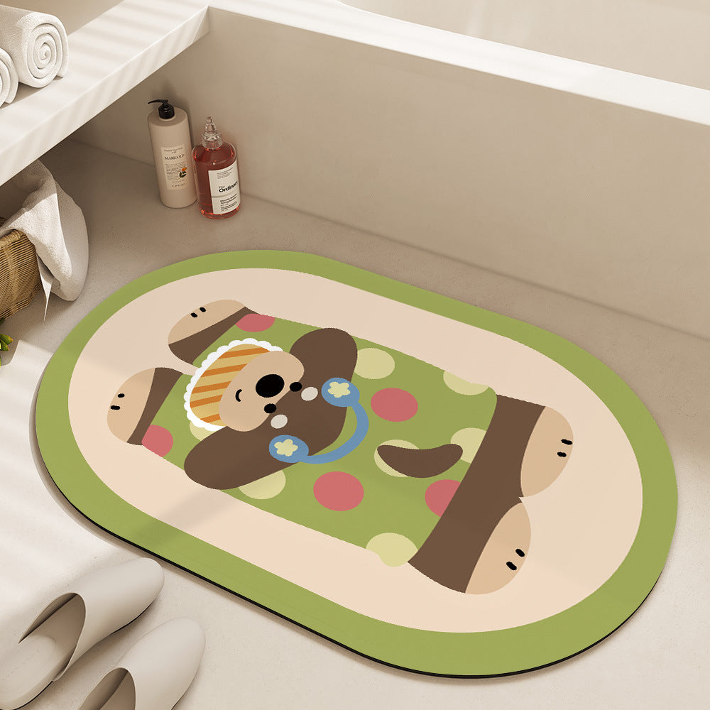 Cute Cartoon Dog Bath Mat Bowlift