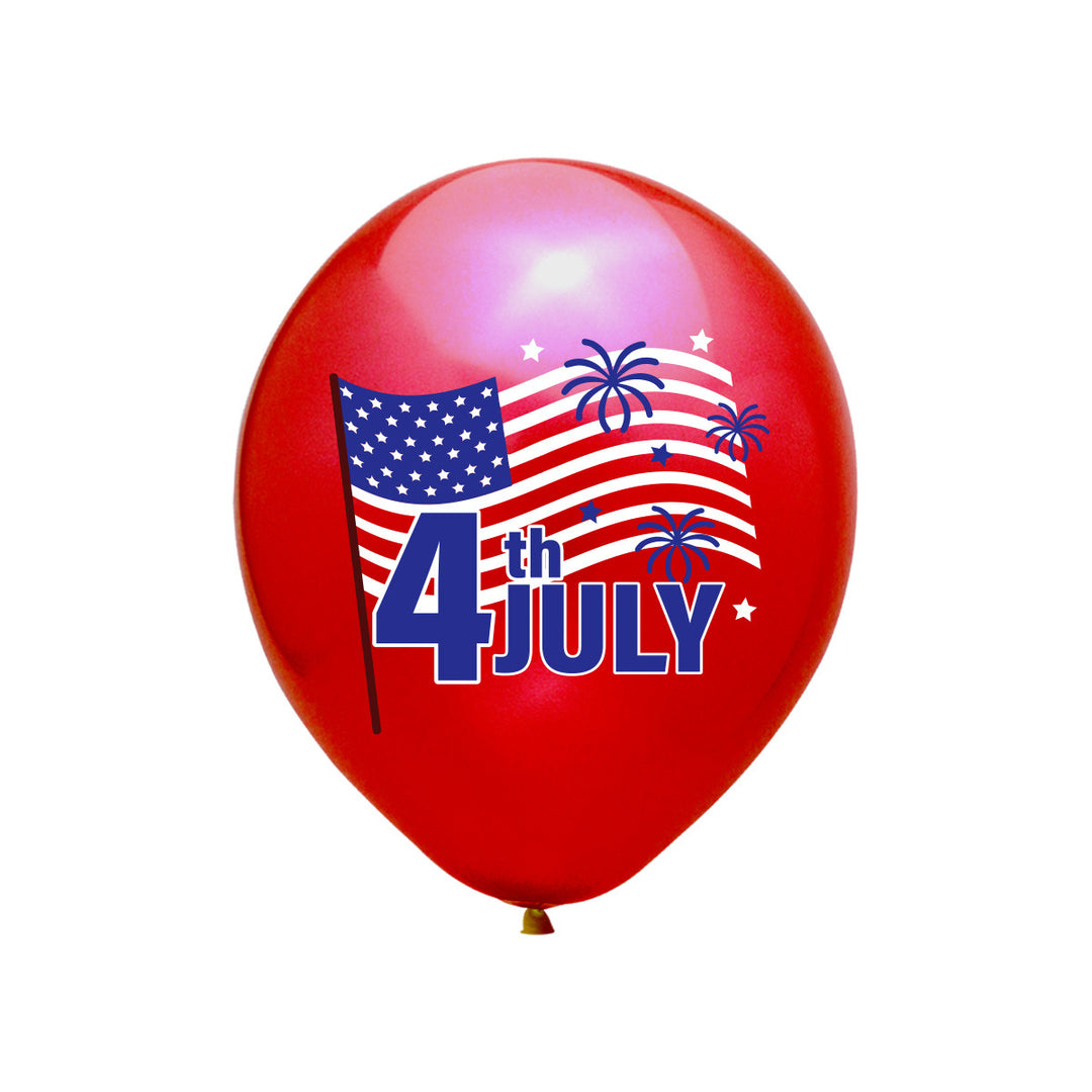 Unisex latex balloon printed with patriotic USA heart and lettering design Bowlift