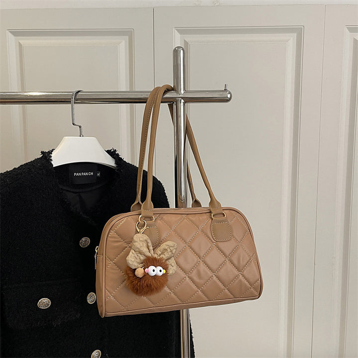 Quilted Faux Leather Handbag Bowlift
