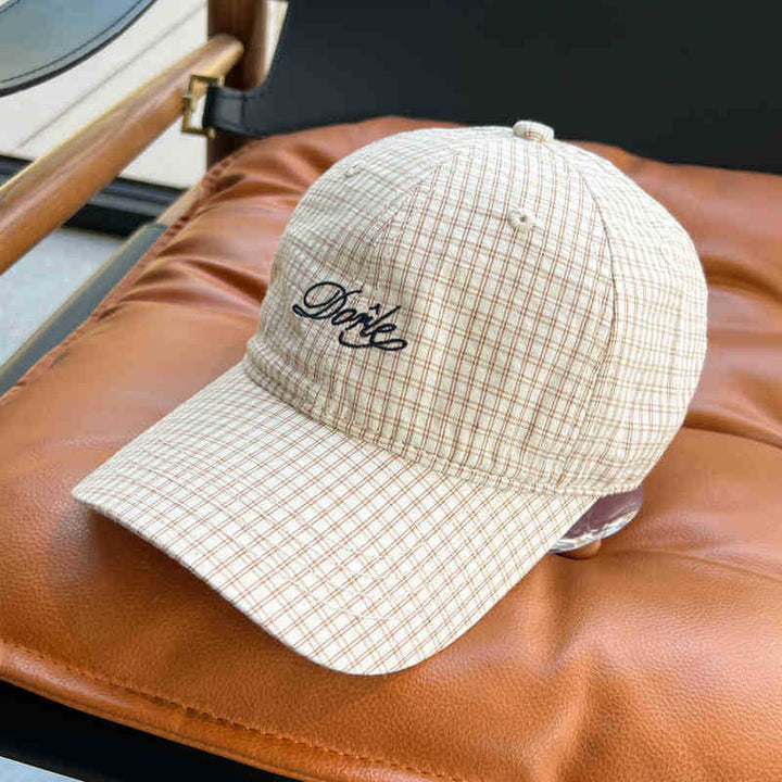Men's Casual Checkered Baseball Cap Bowlift