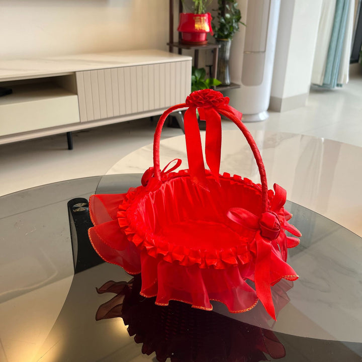 Ladies Festive Storage Basket with Tulle Decoration Bowlift