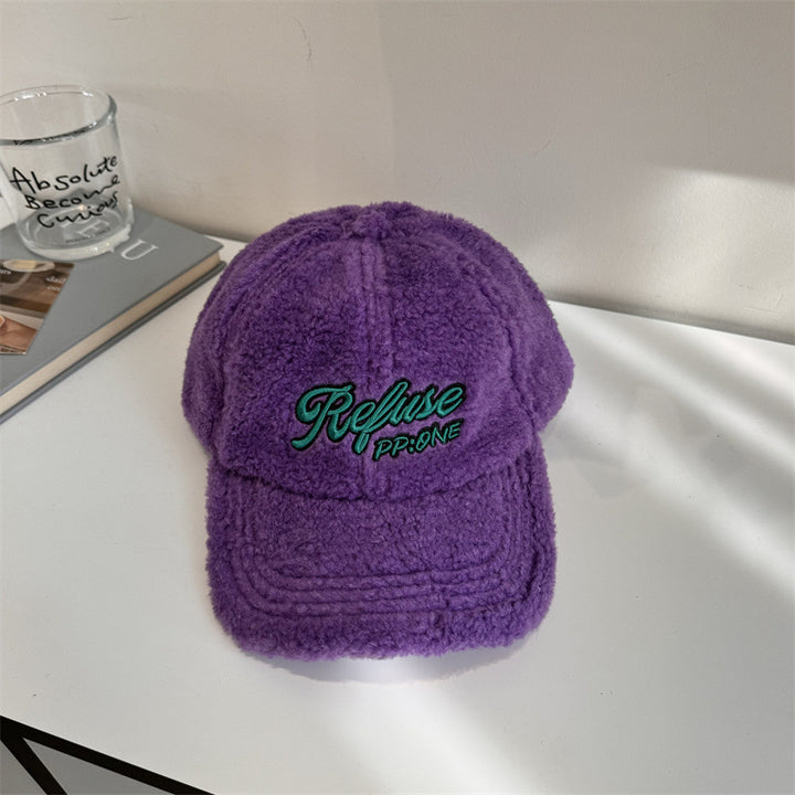 Women's Fuzzy Textured Baseball Cap Bowlift