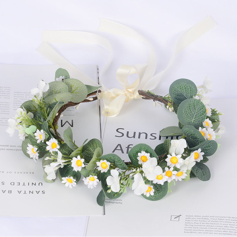Handmade Romantic Artificial Flower Crown Headband for Bridal and Festival Bowlift