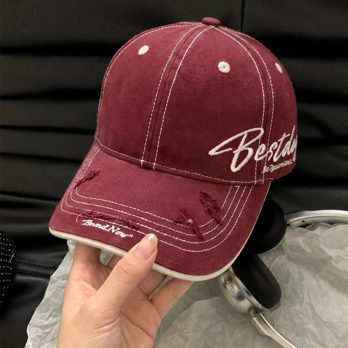 Men's Distressed Casual Cotton Baseball Cap Bowlift
