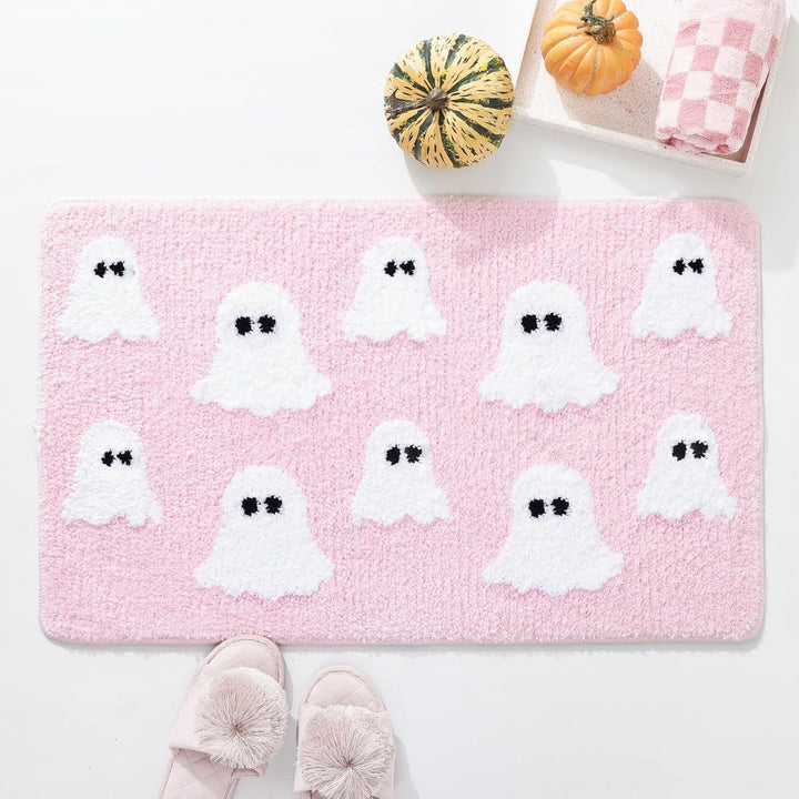 Ghost-Themed Plush Bath Mat Bowlift