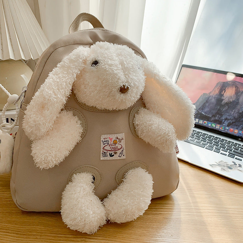 Plush Rabbit-Themed Backpack Bowlift