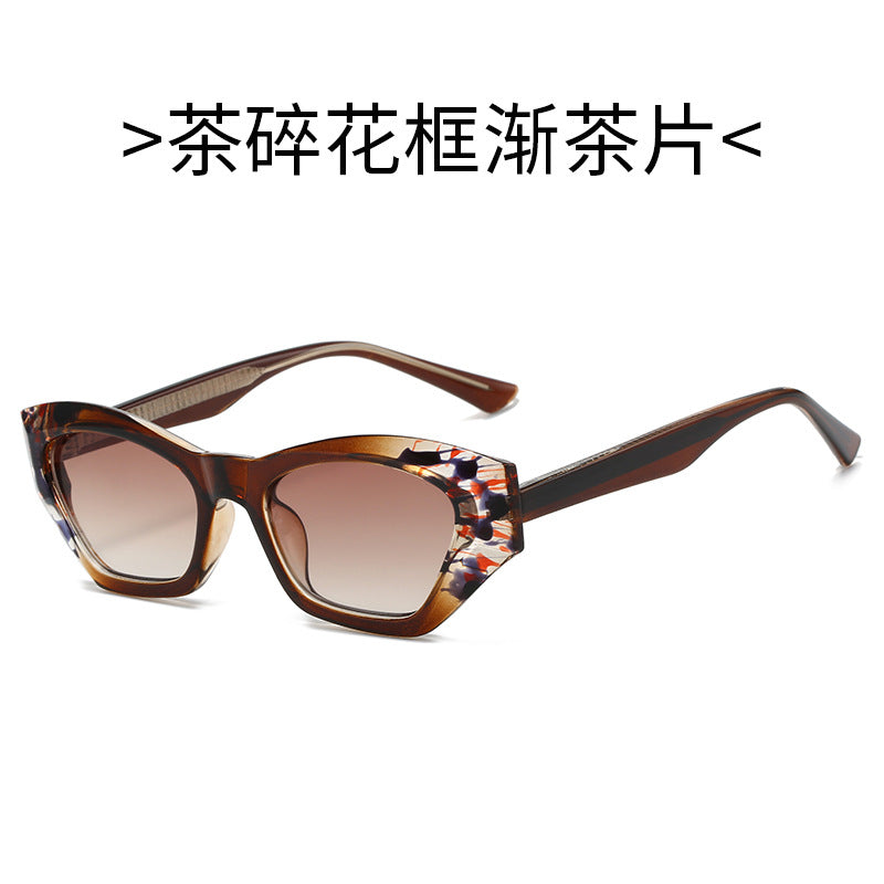 Ladies Cat-Eye Sunglasses with Modern Transparent Accents Bowlift