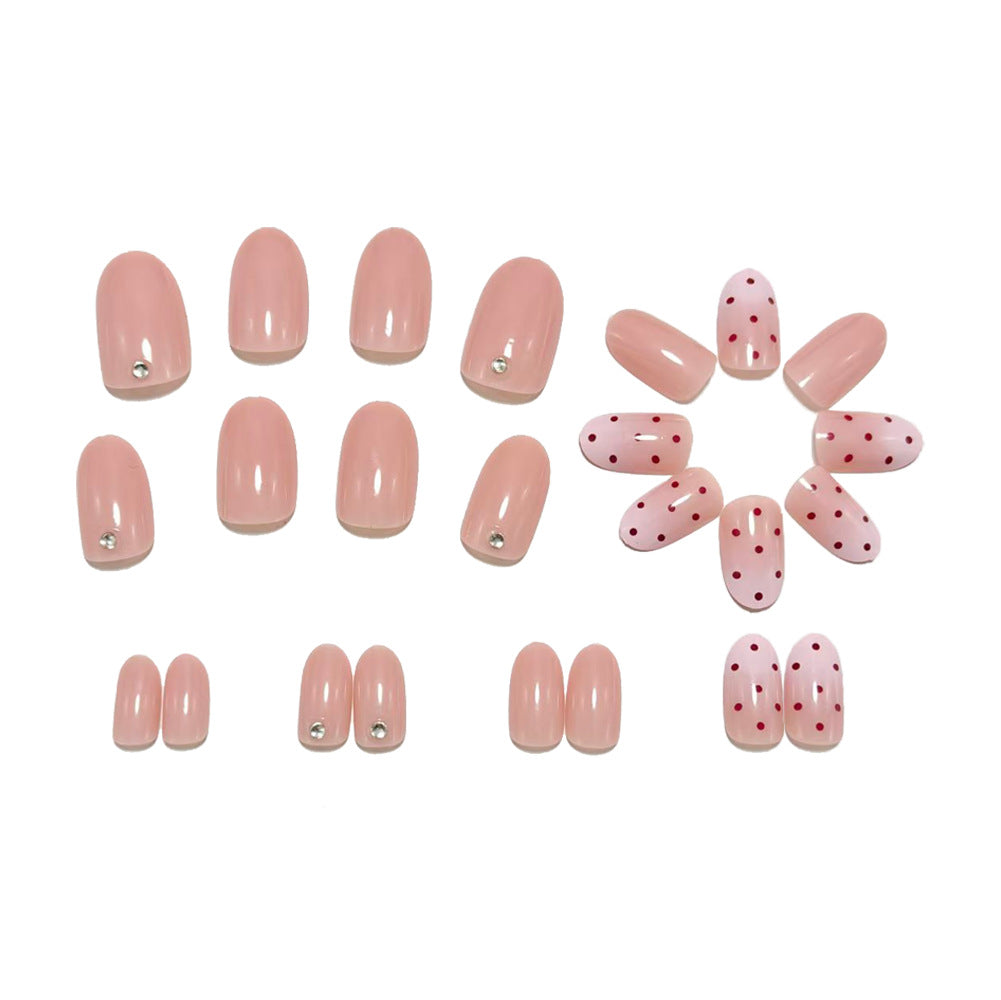 Trendy Polka Dot Design Artificial Nails Bowlift