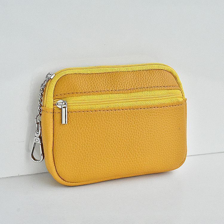 Compact Leather Zippered Card Wallet Bowlift